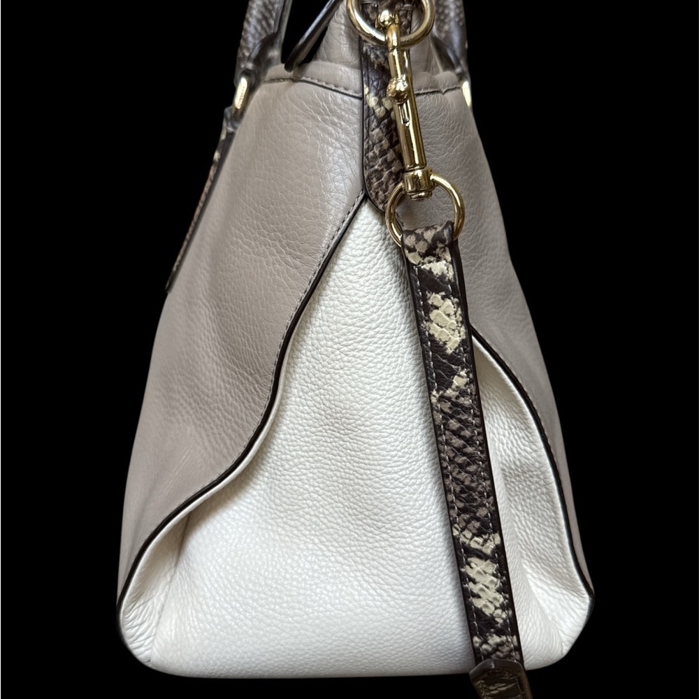 Coach Morgan Color Block Pebble Leather w/exotic embossed trim satchel/crossbody - Picture 5 of 11